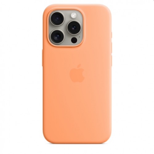 Аксесоар за iPhone Apple iPhone 15 Pro Silicone Case with MagSafe - Orange Sorbet