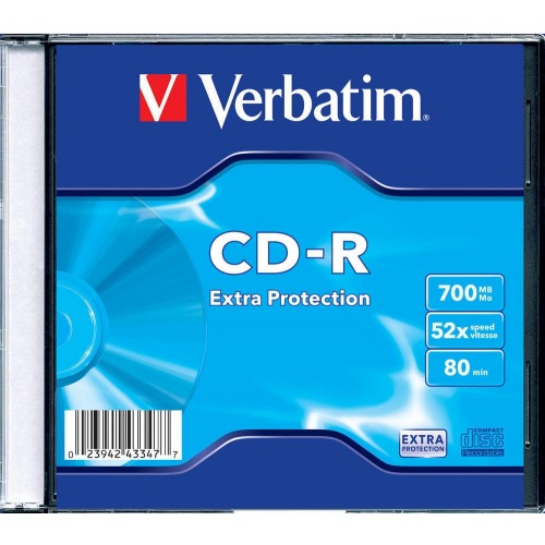 Артикул VERBATIM CD-R 52X SC SINGLE WRAP 700MB EXTRA PROTECTION