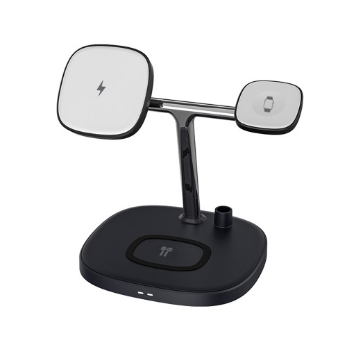 Безжично зарядно устройство WiWu M8, 4in1, Qi, Black - 17737