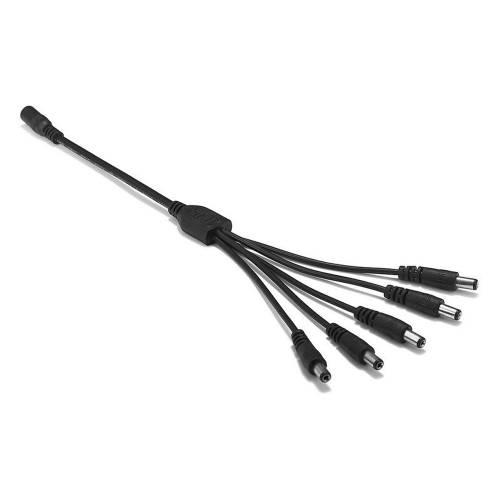 DC сплитер DeTech, 5.5x2.1, 1 to 5, 0.4m, Black - 18366