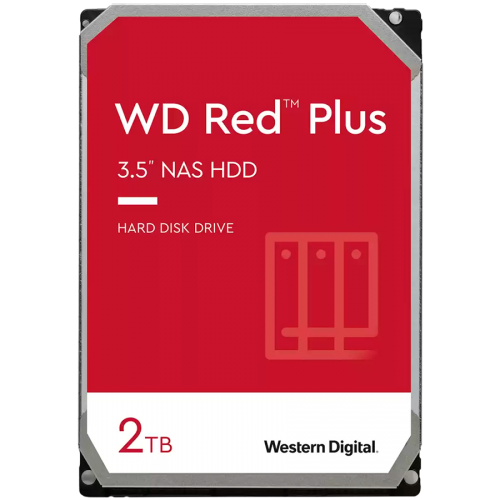 Твърд диск Western Digital Red 2TB Plus ( 3.5", 128MB, 5400 RPM, SATA 6Gb/s )