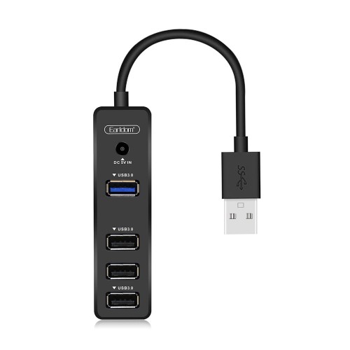 USB хъб Earldom HUB07, USB 3.0, 4 Ports, Black - 40172
