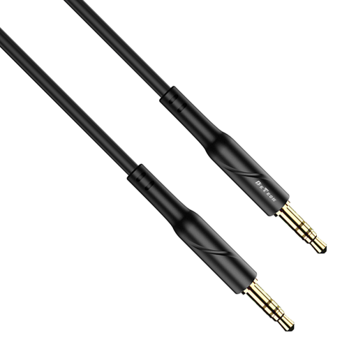 Аудио кабел DeTech DE-11AUX, 3.5mm jack, M/M, 1.0m, Black - 40277