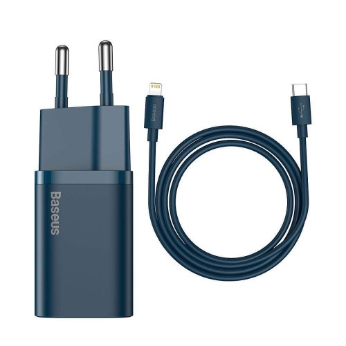 Зарядно устройство Baseus Super Si, 20W, Type-C to Lightning cable, Blue - 40416