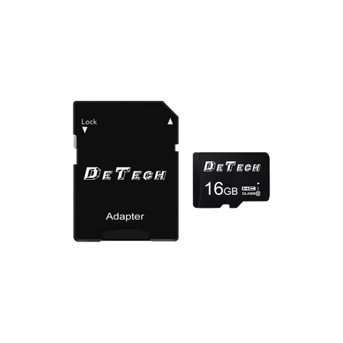 Карта памет DeTech Micro SDHC-I, 16GB, Class 10 + Adapter - 62043