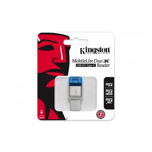 Четец за карти KINGSTON MobileLite Duo 3C, USB 3.1 + Type-C - KIN-READ-FCR-ML3C