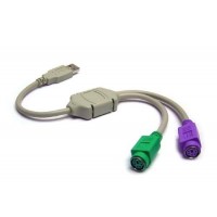 Кабел PS/2 - USB ДВОЕН КОНВЕРТОР