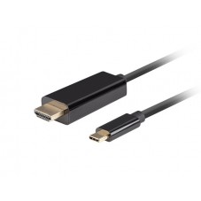Кабел Lanberg USB-C (M) -> HDMI(M) 2.0 4K 60hz cable 0.5m, black