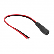 DC кабел DeTech, 5.5x2.1 F, 0.3m, Черен 