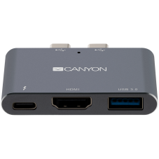 Хъб USB CANYON DS-1, Multiport Docking Station with 3 port, with Thunderbolt 3 Dual type C male port...