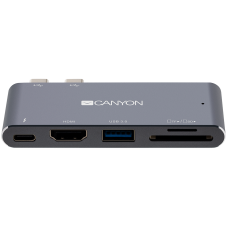 Хъб USB CANYON DS-5, Multiport Docking Station with 5 port, with Thunderbolt 3 Dual type C male port...