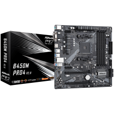 Дънна платка ASROCK Main Board Desktop B450M PRO4 (AM4, 4xDDR4, 1x PCIe 3.0 x16, 1x PCIe 2.0 x16, 1x...