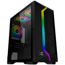 Кутия за компютър Xigmatek Gemini II EN48649, Black, MATX/ Mini-ITX, U3x1+U2x2, Meshed Grill ARGB LED Frontpanel & Left TG, 3PCS X24F Fixed RGB Fan