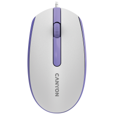Мишка Canyon Wired  optical mouse with 3 buttons, DPI 1000, with 1.5M USB cable,White lavender, 65*...