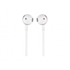 Слушалки тапи JBL T205, Бял/Сребрист