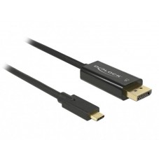 Конвертор Delock 85256, USB-C мъжко - DisplayPort мъжко, 4K 60 Hz, 2 m, Черен
