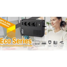 UPS FSP Eco 800, 800VA, 480W, USB-B, 2 x RJ11/45, Черен