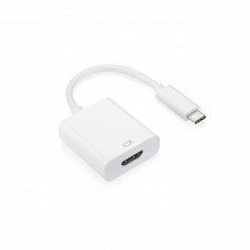 Преходник, No brand, USB Type-C към HDMI, Бял 