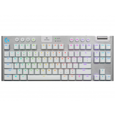 Безжична геймърска механична клавиатура Logitech, G915 TKL White Lightsync RGB, Tactile суичове