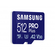 Карта памет Samsung PRO Plus, microSDXC, UHS-I, 512GB, Адаптер