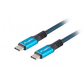 Кабел Lanberg USB-C M/M 4.0 cable 1.2m 100W 8K 30HZ Black-Blue