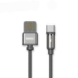 Магнитен кабел за данни Remax Gravity RC-095a, USB Type-C, 1.0м, Сив  - DE-14937