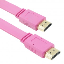 Кабел DeTech HDMI - HDMI M/М, 3m, Flat, Pink -18146