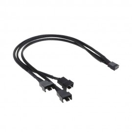 Кабел No brand, Y-Splitter, For fan, 4PIN to 3x4PIN, 0.3m, Black - 18321