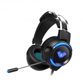 Слушалки Aula G91, For PC, Backlit, Microphone, USB + 3.5mm, Gray - 20543