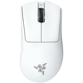 Геймърска мишка Razer DeathAdder V3 Pro - White Edition, Ergonomic Wireless Gaming Mouse, Speedflex ...