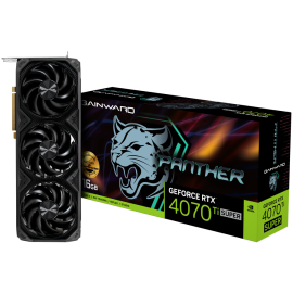 Видео карта Gainward GeForce RTX 4070Ti SUPER Panther OC, 16GB 256 bit, 1x HDMI 2.1, 3x DP 1.4a, 3 ...