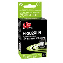 Мастилница UPRINT F6U68AE-N°302XL HP, Черен - LF-INK-HP302XL-BK-UP