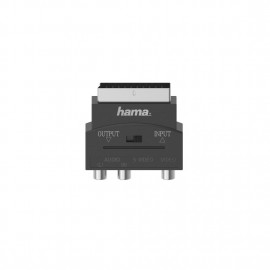 Преходник  HAMA S-VHS, 3 х Чинч(1хVideo+2xAudio) - Скарт, Черен